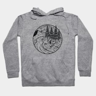 Camping in the Forest - Nature Lover Illustration - Hiking and Outdoor Camping Art Hoodie